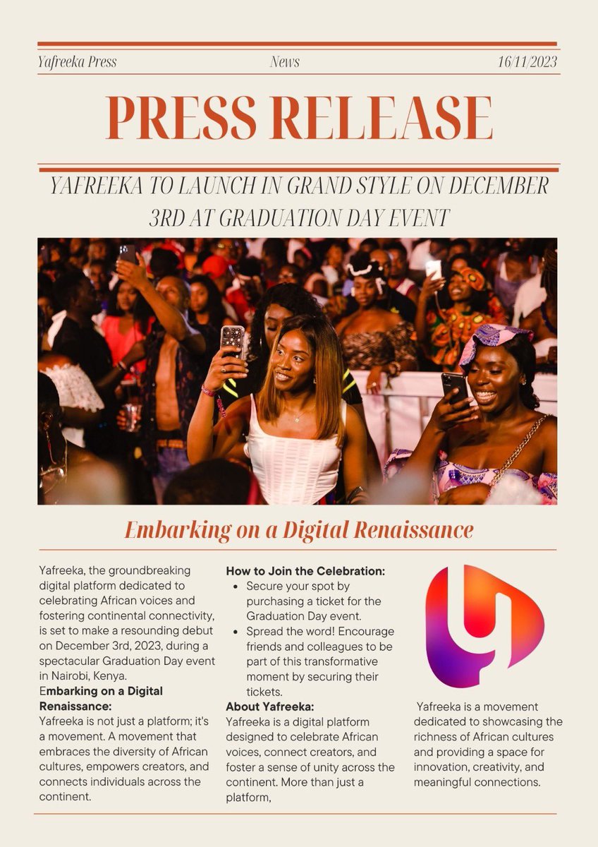 robert_adero's tweet photo. @PierreKundi It's the countdown to #YafreekaGD23 in Nairobi 17 more days to go ........ What are you waiting for? Get your tickets for the launch of Yafreeka on December 3rd at https://t.co/nF34Ne5nIj or by dialing *702*25# 🎓. @kibeandy will officially receive his #SMASOTY https://t.co/BOcSV4Ar12