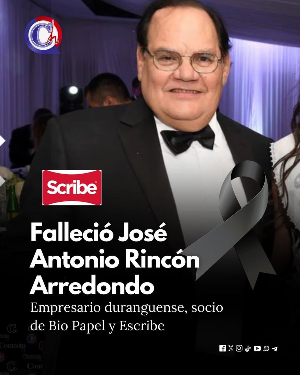 ContactoHoy's tweet photo. ▪️ Falleció el empresario José Antonio Rincón Arredondo
#Durango, #Dgo. 
👉🏼Este jueves fue reportado el fallecimiento del Dr. José Antonio Rincón Arredondo, empresario duranguense que, además de formar parte del Consejo de Administración de la empresa Bio Pappel, ha sido benefactor de diversas causas locales.

👉🏼Fueron figuras polítias como el Diputado Federal Carlos Maturino y el presidente Municipal José Antonio Ochoa quienes, en primera instancia, enviaron condolencias a través de sus cuentas de redes sociales.

Además de trabajar en sus empresas, el Dr. José Antonio Rincón  fue, en su momento, presidente del Sector Privado Empresarial. 

A eso se le sumaron participaciones como benefactor e integrante de algunos patronatos para la beneficiencia pública.