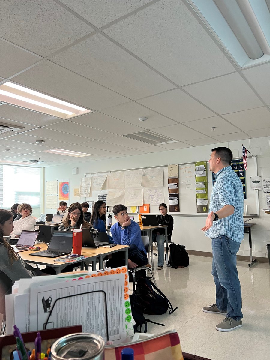 AngTaggart's tweet image. I addressed the elephant in the classroom &amp;amp; dove into the use of AI for analysis. Together we asked @ChatGPTapp ?s about assigned readings &amp;amp; discussed who is harmed and who is helped when using AI, and how to do it ethically. Thanks @LJ_Colgan for your help @OaktonHS