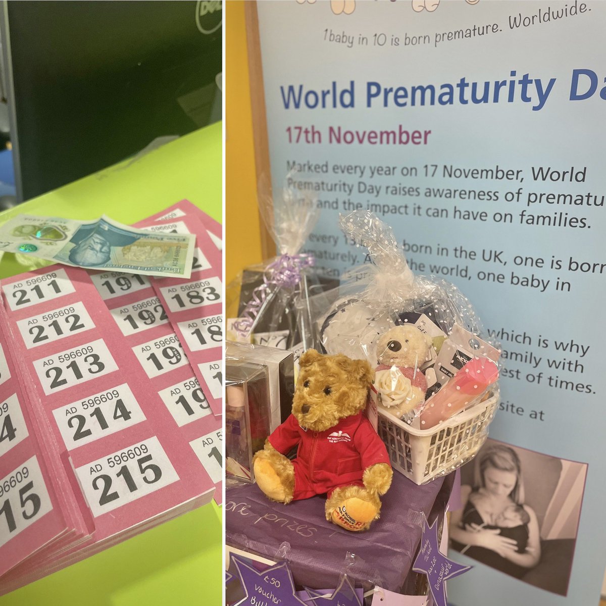 Obviously @nicuBWC I have at least one of the winning tickets in the World Prematurity Day raffle!! But…should any of you or the teams from @BWH_NHS want to give it a try, bring cash or card to the baby clinic tomorrow 😉 #WorldPrematurityDay2023 #neonatal
