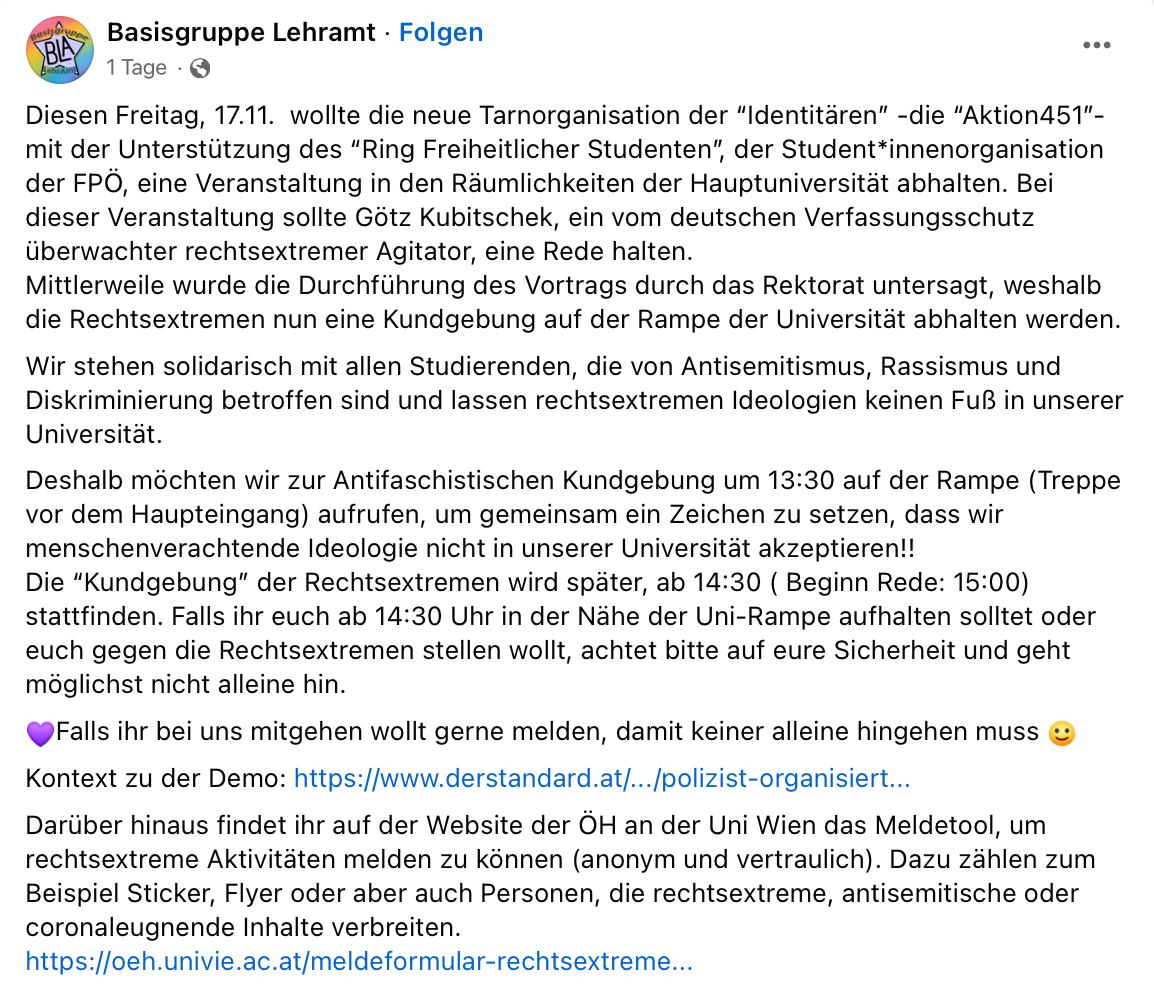 Diese Leute studieren auf Kosten der öffentlichen Hand und agitieren ungeniert.
#Aktion451