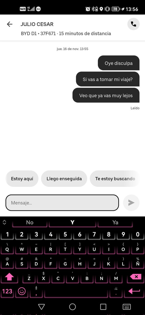 minajazca's tweet photo. Que onda con tus conductores @Uber_MEX no es la primera vez que me hacen esto y los espero más de lo que según tardan en llegar https://t.co/sZoV6m6PmM