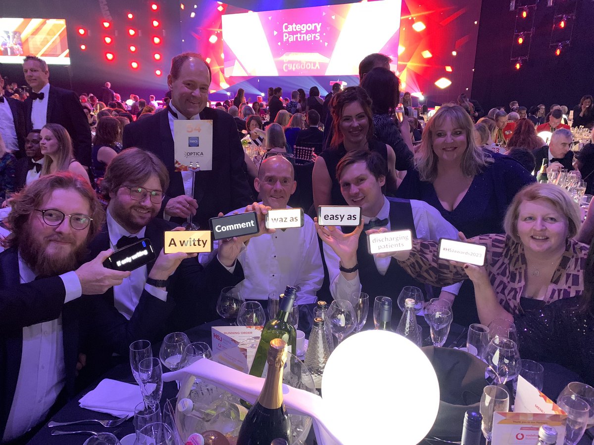 If only writing a witty comment was as easy as discharging patients #HSJawards 2023 👏👏

<a href="/HSJ_Awards/">HSJ Awards</a> #table54