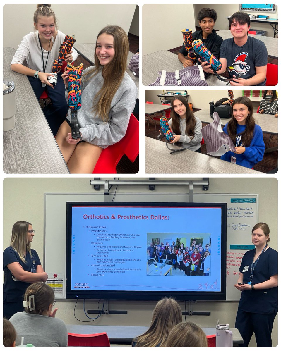 An exciting day to have <a href="/SRChildren_/">Scottish Rite for Children</a>  Prosthetists &amp; Orthotists guest speak to our CHHS HST students!  We are so appreciative of your time to educate the youth interested in the field of medicine!
<a href="/GCISD_CTE/">GCISD Career and Technical Education</a>