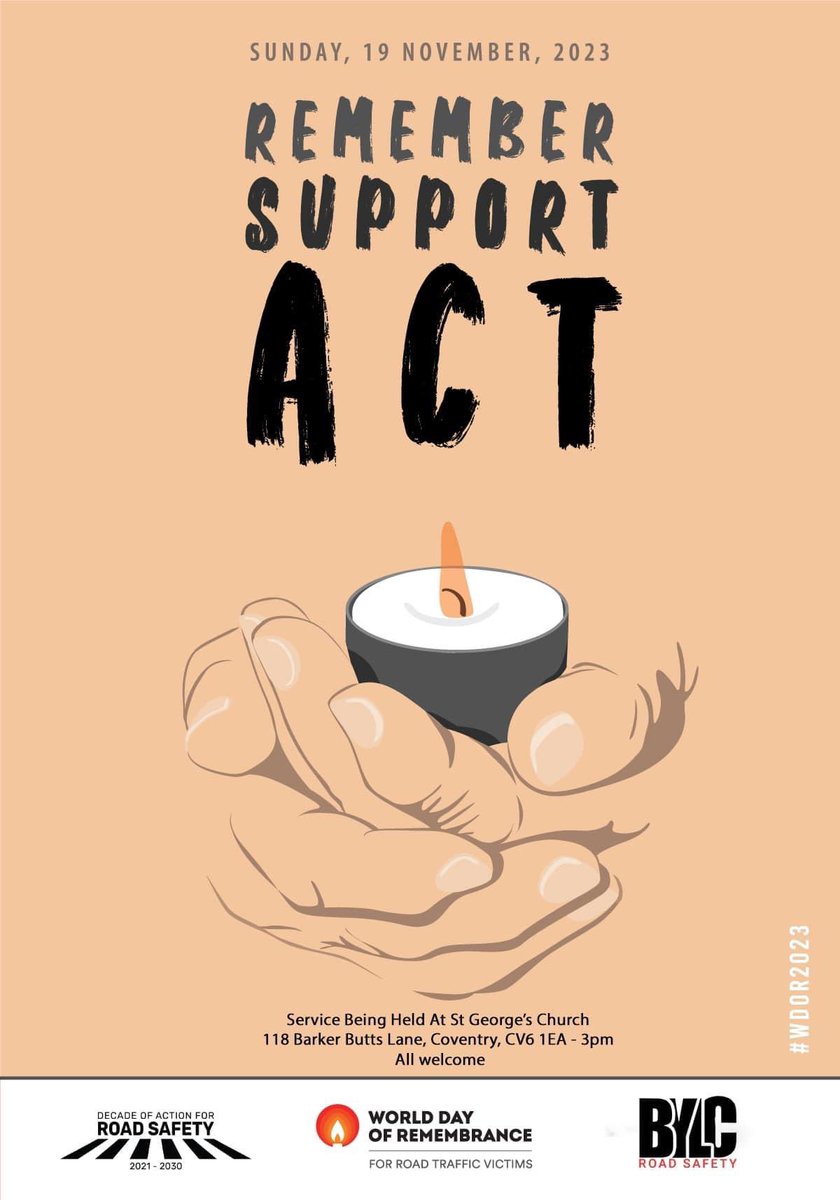 RoadToes's tweet photo. Sunday we’ll be holding a service to remember those unfortunately KSI and honour the work of the Emergency Services for #WDoR23 you’re all welcome to attend or send us the names of those you wish to remember and we’ll light a candle and write their names on the memorial wall 🙏🙏 https://t.co/VzCD9AEOTJ
