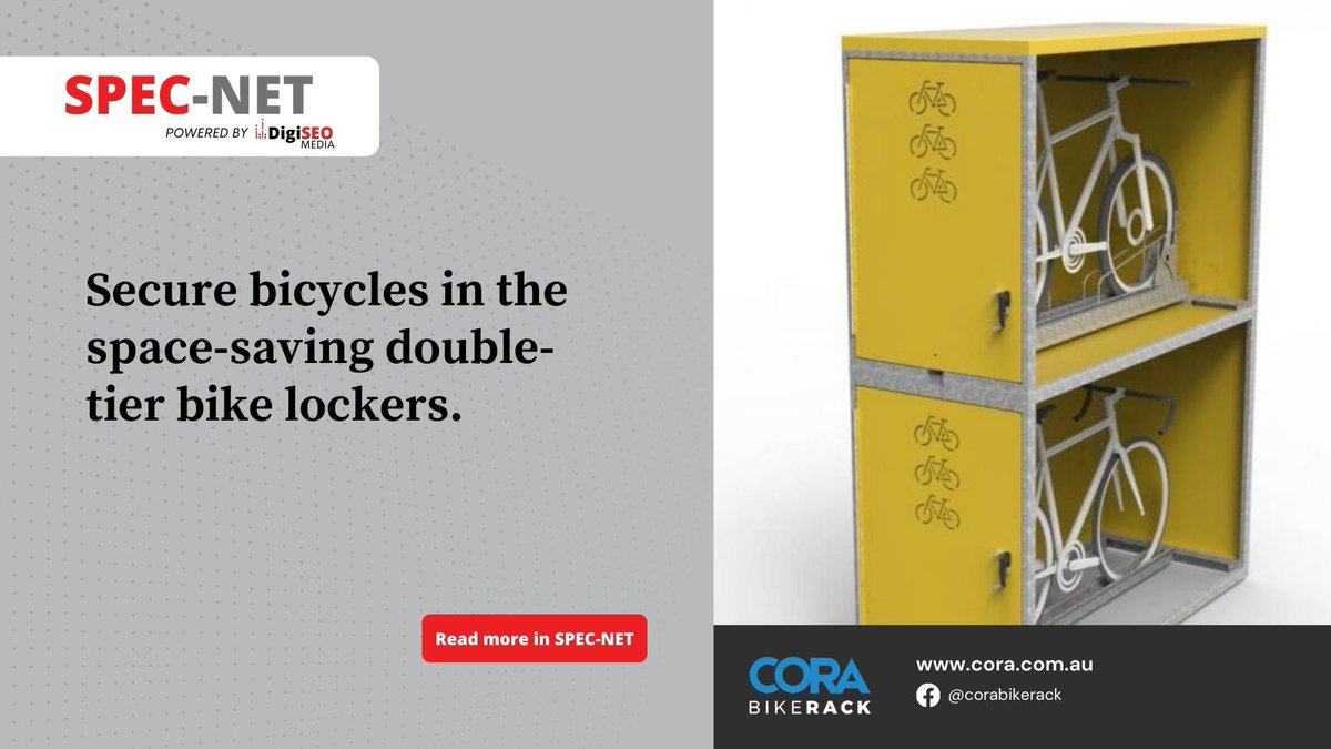 Double Tier Bike Lockers by Cora Bike Rack (READ: zurl.co/LqV0) #Building #Design #Bicycle #CoraBikeRack