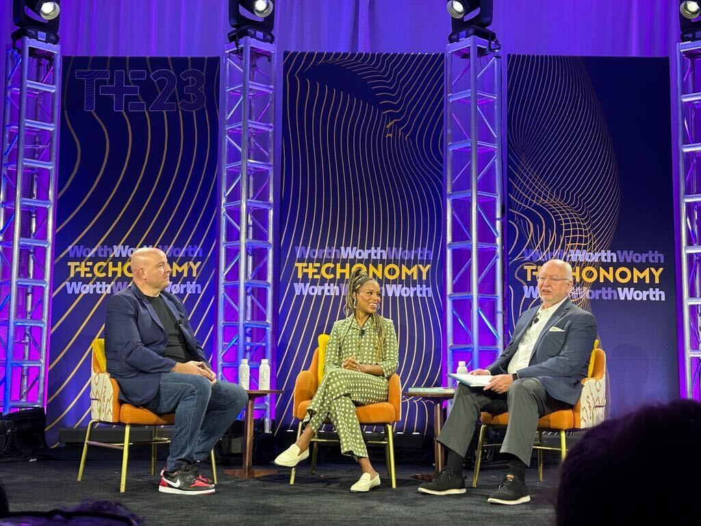 KatieGraumann's tweet image. @Kdamkjer and I had a great time attending #Techonomy23 here in Lake Nona! The lineup of speakers was nothing short of phenomenal, unpacking the intricate landscape of the AI revolution.