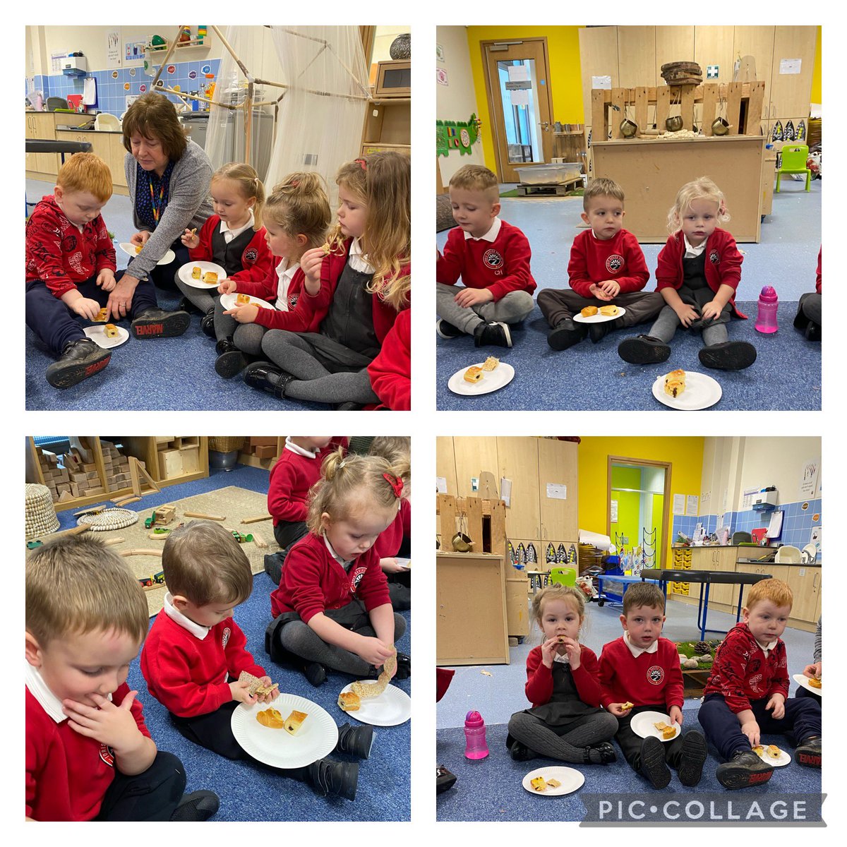 As part of #worldnurseryrhymeweek we sang ‘head, shoulders, knees and toes.’ 
We listened to the song in French and joined in with the actions! We tasted a French breakfast, gave our opinions on how it tasted and learnt some French words!