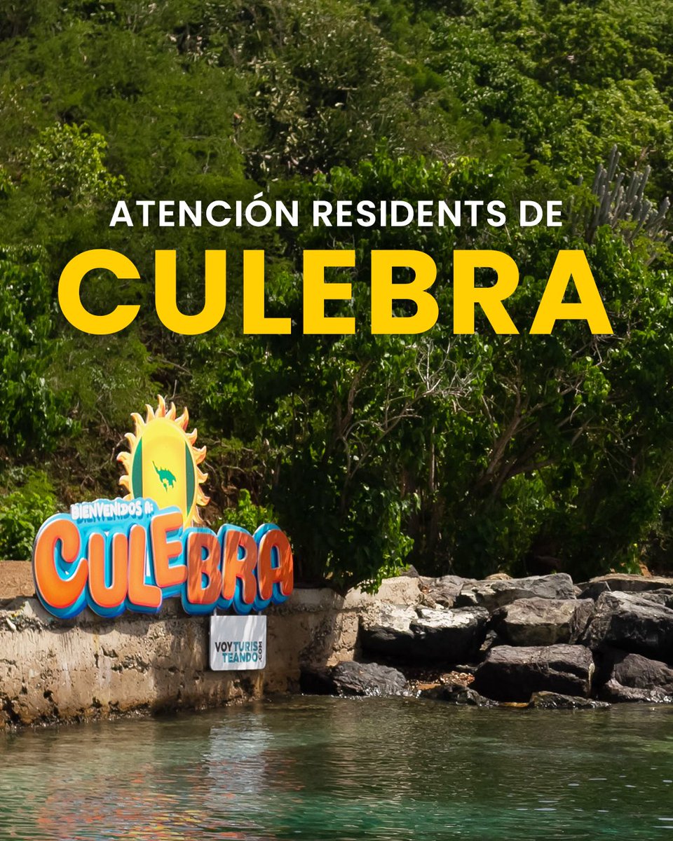 Las tarifas municipales para no residentes entran en vigor el 1 de diciembre. Evite pagar extra en sus boletos de ferry completando su solicitud para el registro de residentes de Culebra en puertoricoferry.com/culebra-reside… o en persona durante los registros de nuestra comunidad.