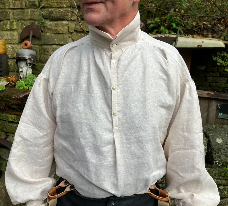 Our new sand coloured linen shirt will be available at The Original Reenactors Market. If you can't make it to TORM it'll be available to buy soon from our website, or Etsy, here: etsy.me/3ujBJgb