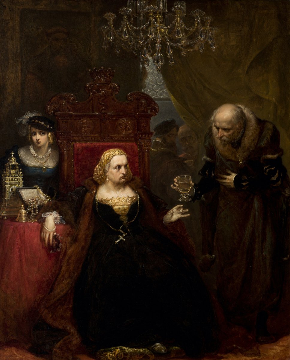 Jan Matejko - Otrucie królowej Bony (olej na płótnie, 78 x 63 cm), 1859, Muzeum Narodowe w Krakowie. #PolishMastersofArt #PolishArt #PolskaSztuka #JanMatejko #BonaSforza