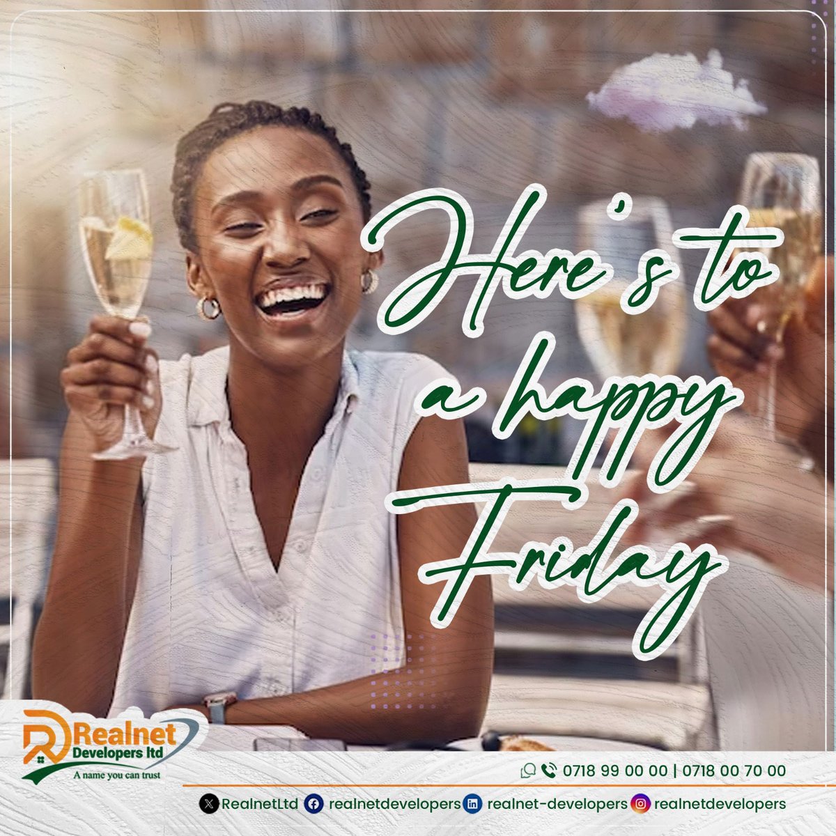 🥂 Here's to a Happy Friday filled with endless possibilities, new beginnings, and the pursuit of your perfect place to call home! May your weekend be as bright as your property dreams! ✨🏡

#HappyFriday #realnetdevelopers #DreamHomeJourney #WeekendVibes #HomeSweetHome