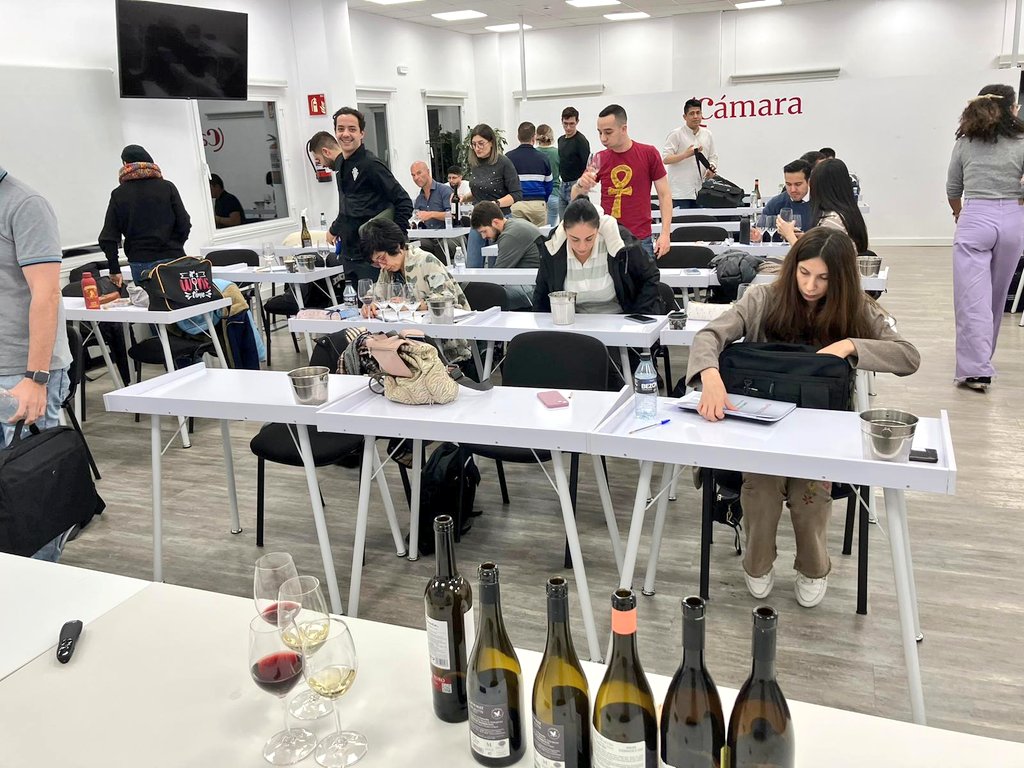VinosdeMadridDO's tweet photo. Los alumnos del Curso de Sumilleres de la @CamaradeMadrid catan #LosNuestros de las bodegas Ca' di Mat y Bodegas Figueroa . 

🍷🍷¡Seguiremos apostando por la formación en nuestra Denominación de Origen para que los #VinosdeMadrid lleguen cada día a más mesas y brindis! https://t.co/sI5p2YhMsf
