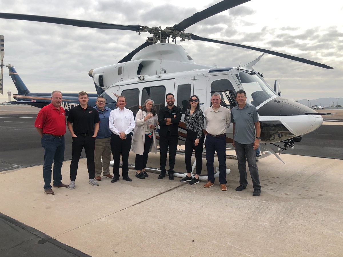 GPEC's tweet image. Today, Certified Ambassadors got an inside look at Arizona's watersheds on a helicopter tour led by @SRPconnect experts. Thank you SRP for providing this unique opportunity to learn about Arizona's water portfolio! #GreaterPHXtogether #GPECambassador #AZWater