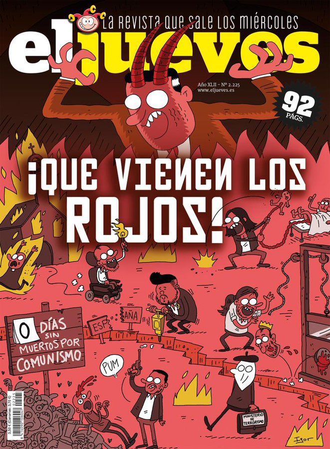 igor_f_f's tweet photo. Hace cuatro años dibujé esta portada para @eljueves y no he acertado en nada. Pero la vuelvo a poner, que esta vez yo creo que es la buena. https://t.co/CyH9SxMzi9