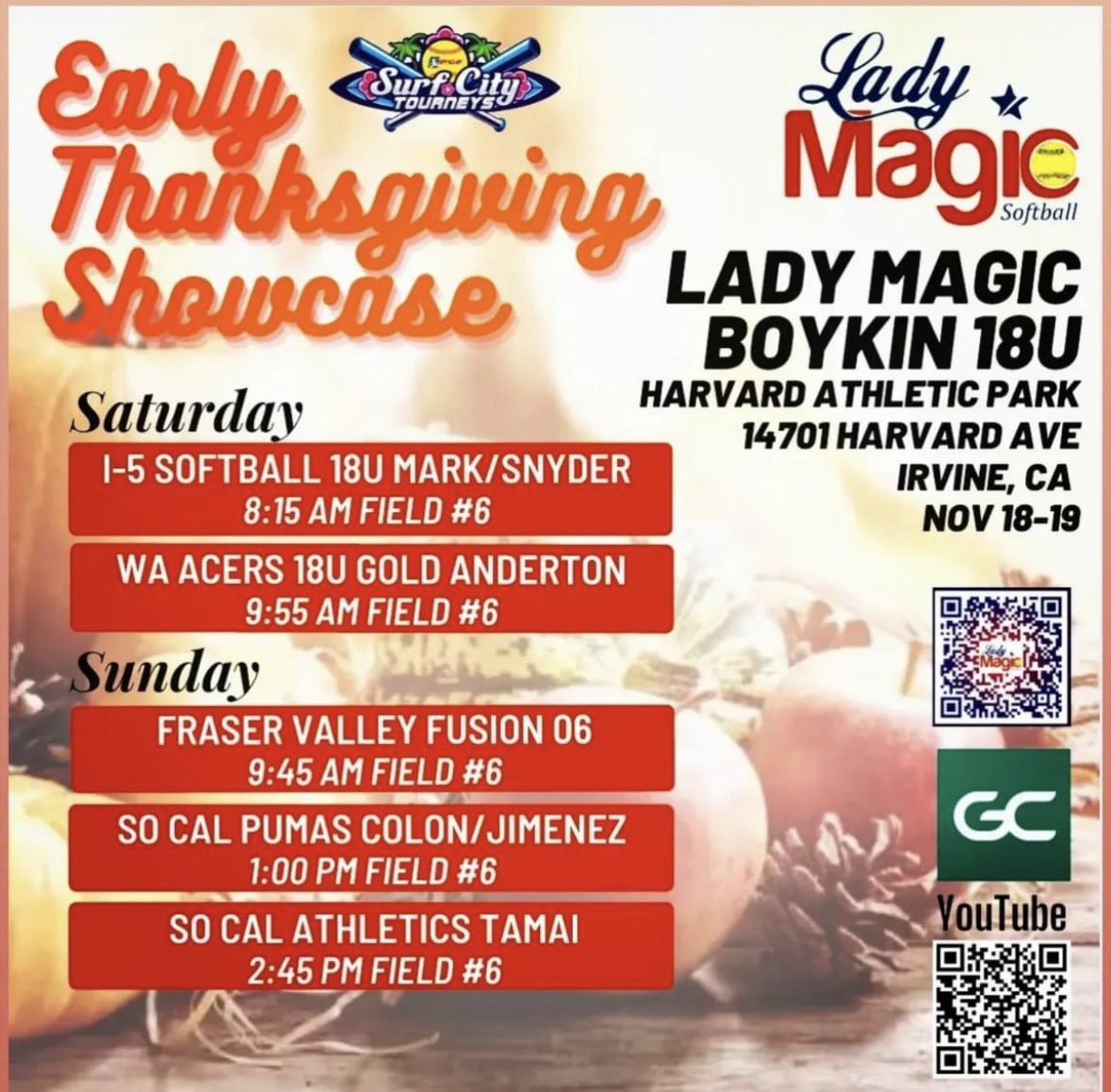 Come check out  @ladymagic_18u in Huntington Beach!  🏖️ <a href="/CalPolySoftball/">Cal Poly Softball</a> <a href="/BrieGalicinao/">Brie Galicinao</a> <a href="/UCSBSoftball/">UC Santa Barbara Softball</a> <a href="/SacStSoftball/">Sacramento State Softball</a> <a href="/CSUSMsoftball/">CSUSM Softball</a> <a href="/Coach_G_CMU/">WillieHinojosa</a> <a href="/lmulionsSB/">LMU Softball</a> <a href="/Fullerton_SB/">Titans Softball</a> <a href="/GaelsSoftball/">Saint Mary's Softball</a> <a href="/Amy_Hayes22/">Amy Hayes</a> <a href="/CoachHugs19/">Rachel Huggins</a> <a href="/UCRSoftball/">UC Riverside Softball</a>