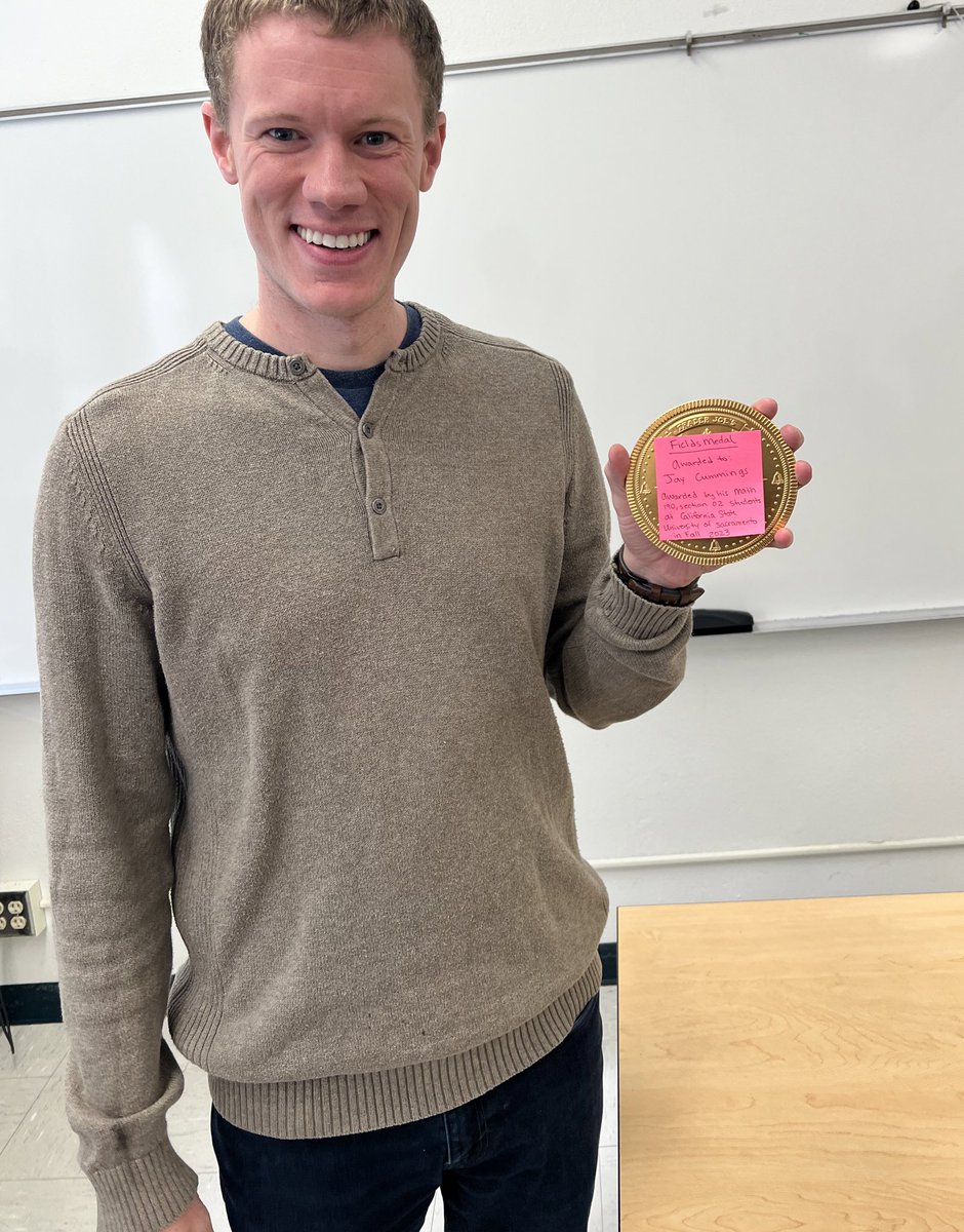 I won a Fields Medal! 😁

Did you all know they were made out of chocolate?!  That’s a well-kept secret!