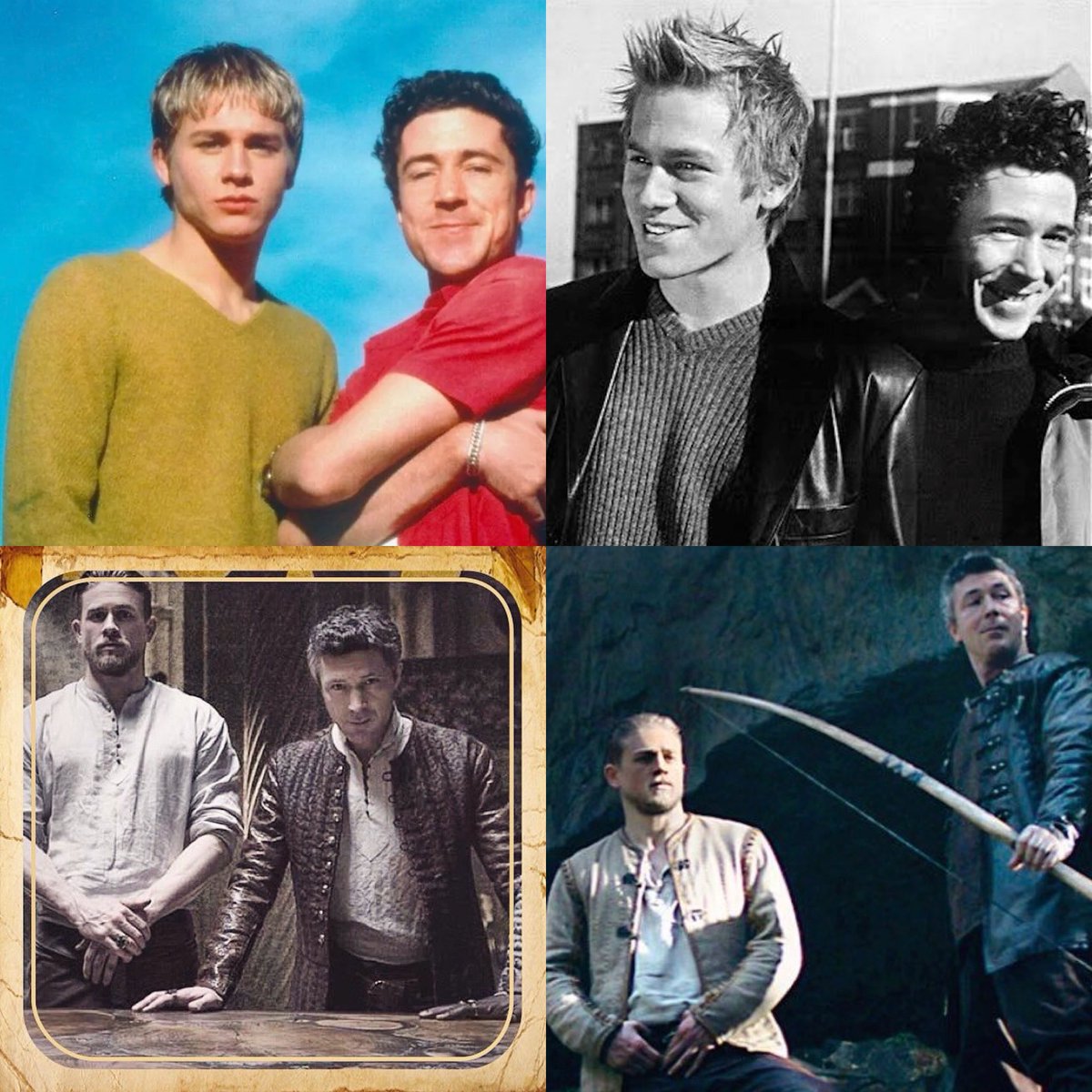 BlueFlamingos7's tweet photo. Throwback Thursday. #CharlieHunnam #NathanMaloney #AidenGillen #StuartAlanJones 2000 #QueerAsFolk #babyCharlie #KingArthur 2017 #GooseFatBill #swordplay @SOAMediaAddicts @SonsofAnarchy #throwbackdays #futureJaxTeller #futureKai #RebelMoon #NeonMango https://t.co/RHYMudd8iD