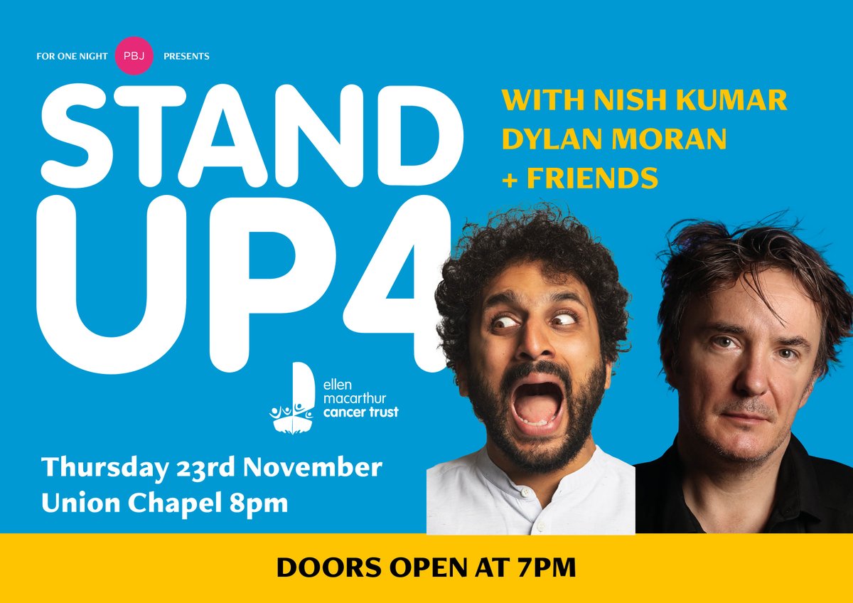 emctrust's tweet photo. This time next week, @MrNishKumar and @thedylanmoran will hit the @UnionChapelUK for our charity comedy night, joined by Andre De Freitas and Pravanya Pillay!

Spread the word, share the joy and laughter, and grab your tickets NOW! 👇
https://t.co/D0MdKpAIOQ https://t.co/r0uIriasJn