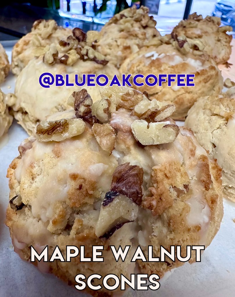 BlueOakCoffee's tweet photo. We are until 2pm today. Have a great day everyone! #blueoakcoffee #downtownbakersfield #scones #madefromscratch #maplewalnut #maplescones #bakersfieldbakery #bakersfieldcoffee #bakersfieldsmallbusiness https://t.co/kcJUsCfDwI