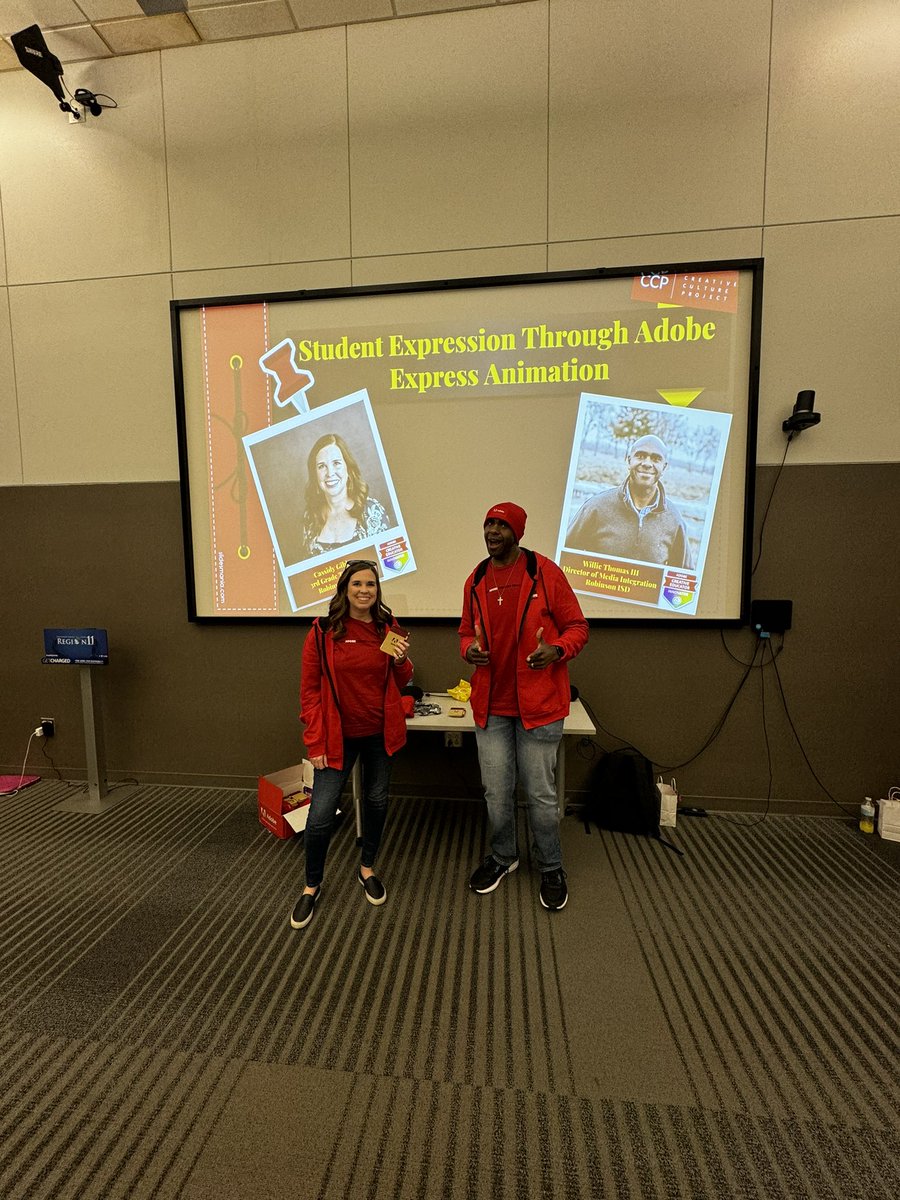 gibbs3rdgrade's tweet photo. Thank you @ESC11Library for having @wilthomas3 &amp; I! We loved getting to share creative ways to use @AdobeExpress w/their Ss &amp; in libraries. It’s exciting to see &amp; hear how much fun they’re having creating w/us. Can’t wait to see what their Ss create! #ESC11Librarians #RobinsonISD https://t.co/l4HXRaR8X2