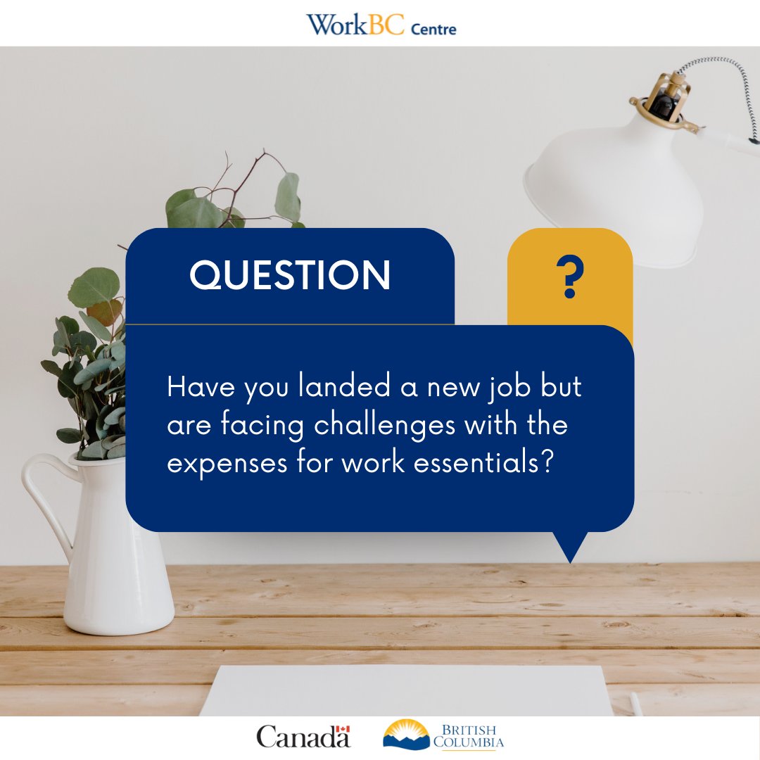 WorkBC New West (@workbc_newwest) on Twitter photo Have you landed a new job but are facing challenges with the expenses for work essentials? We're here to help with items such as work boots, necessary work attire, gas cards, bus passes, and more. Get in touch with us today for assistance!
info-newwestminster@workbc.ca
#workbc Have you landed a new job but are facing challenges with the expenses for work essentials? We're here to help with items such as work boots, necessary work attire, gas cards, bus passes, and more. Get in touch with us today for assistance!
info-newwestminster@workbc.ca
#workbc