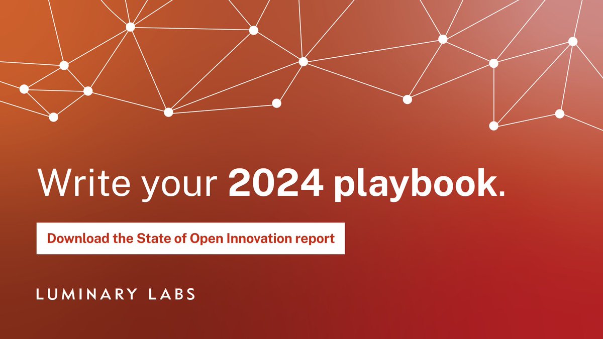 Learn how 100+ #openinnovation leaders design programs, develop partnerships, and measure outcomes: Today, we are delighted to share the State of Open Innovation 2023. Download and read the report for 50+ pages of analysis and benchmarks: luminary-labs.com/insight/state-… #StateofOI2023