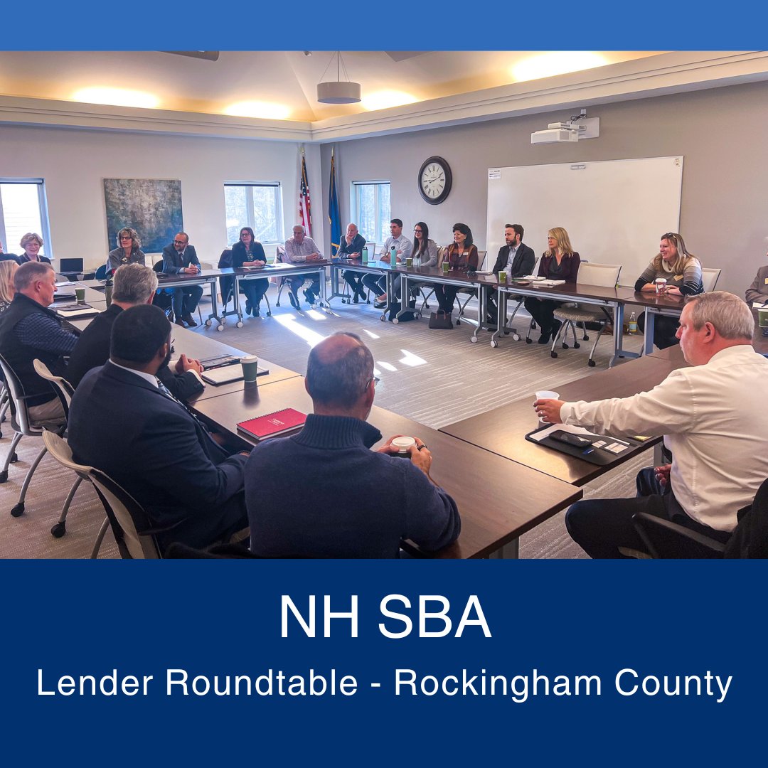 The <a href="/SBA_NH/">SBA_NH</a> is hosting a Lender Roundtable for Rockingham County at the REDC Training Center in Raymond on Thursday, November 30th, from 9 am to 10 am. 

Lenders, learn more and register at: ow.ly/IVTG50Q8vAA

#NHLenders #NHLending #NHSBA