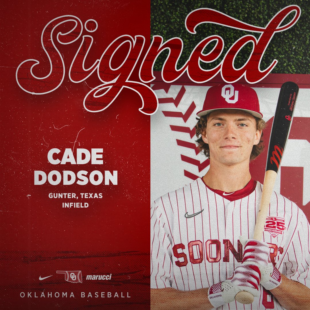 𝐒𝐢𝐠𝐧𝐞𝐝 ✍

Welcome to OU, Cade!

#BoomerSooner ☝ | <a href="/Cade_Dodson05/">Cade Dodson</a>