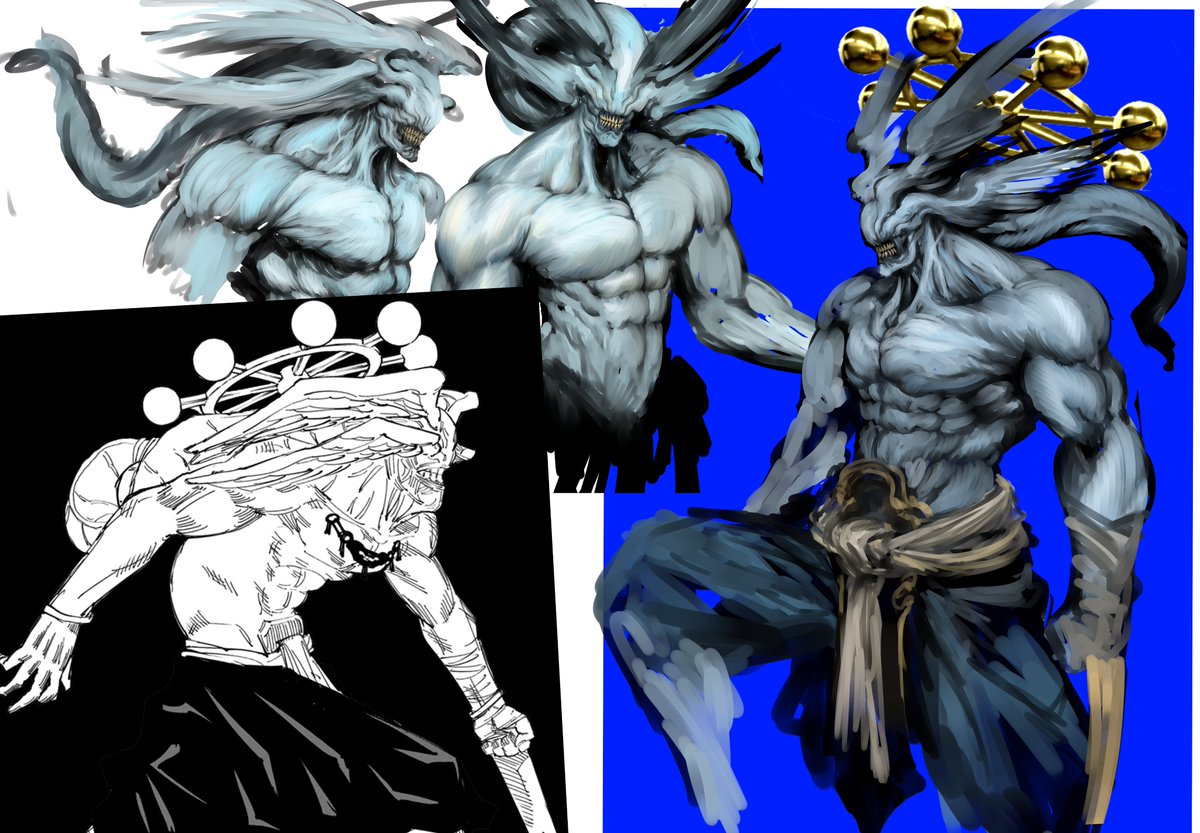 Personfaces's tweet image. I've been trying to figure out how to paint Mahoraga for months now.... I don't have the time yet but this feels like the moment to share some glimpses