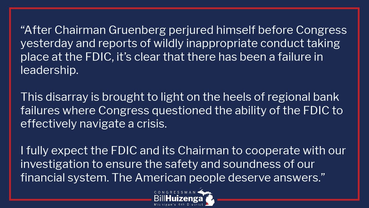 My statement on @FDICgov Chairman Gruenberg's testimony before Congress.