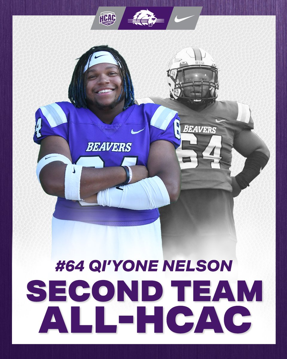 Congrats to Junior Guard Qiyone Nelson on being named 2nd Team All-HCAC!  Q was Honorable Mention a year ago, and continues to pave the way in the middle of our Offensive Line!  #BTD #TogetherInFAITH