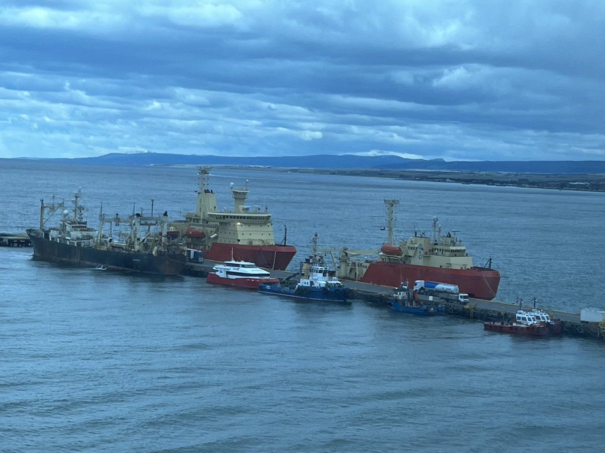 View of the NB Palmer (L) and LM Gould (R) from my hotel in Punta Arenas, Chile. The Palmer will be our home for &gt;65 days for <a href="/geotraces/">GEOTRACES</a> GP17-ANT cruise to the ⁦<a href="/AmundsenSea/">The Amundsen Sea</a>⁩ to use geochemical tracers to study glacial melt and its consequences