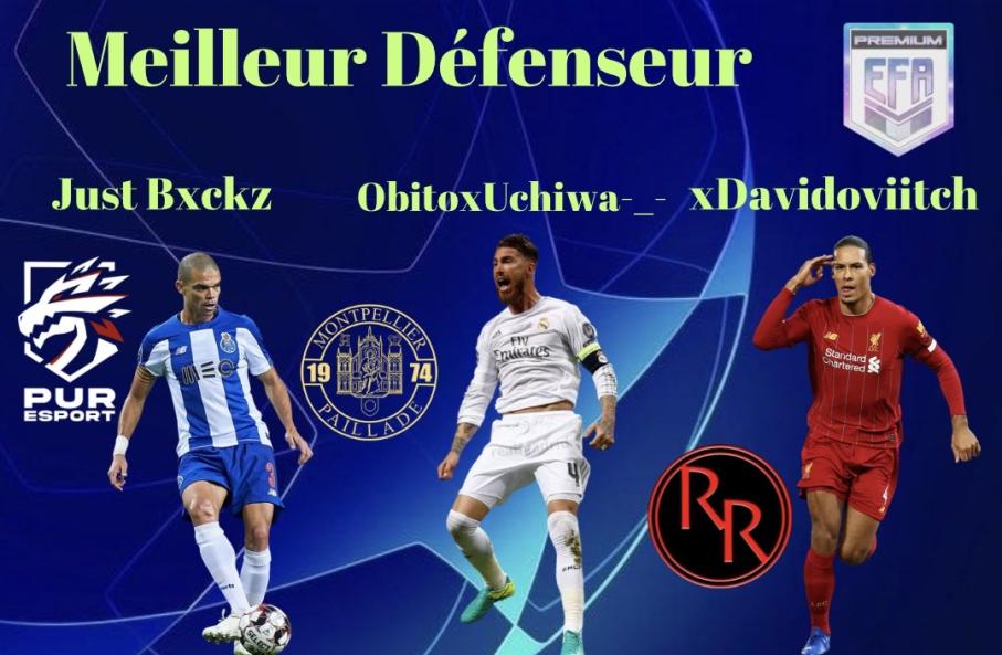 EFA France 🇨🇵 (@efafranceoff) on Twitter photo Apres 3 semaines de compétition voici le top 3 des meilleurs défenseurs de notre ligue premium ! Bravo a <a href="/Davidovitch82/">xDavidoviitch</a> et au joueurs de l équipe <a href="/1974Paillade/">PAILLADE 1974</a> et pure esports ainsi que <a href="/RedRebellionCP/">🔴 Red Rebellion 🔴</a> ! Apres 3 semaines de compétition voici le top 3 des meilleurs défenseurs de notre ligue premium ! Bravo a <a href="/Davidovitch82/">xDavidoviitch</a> et au joueurs de l équipe <a href="/1974Paillade/">PAILLADE 1974</a> et pure esports ainsi que <a href="/RedRebellionCP/">🔴 Red Rebellion 🔴</a> !