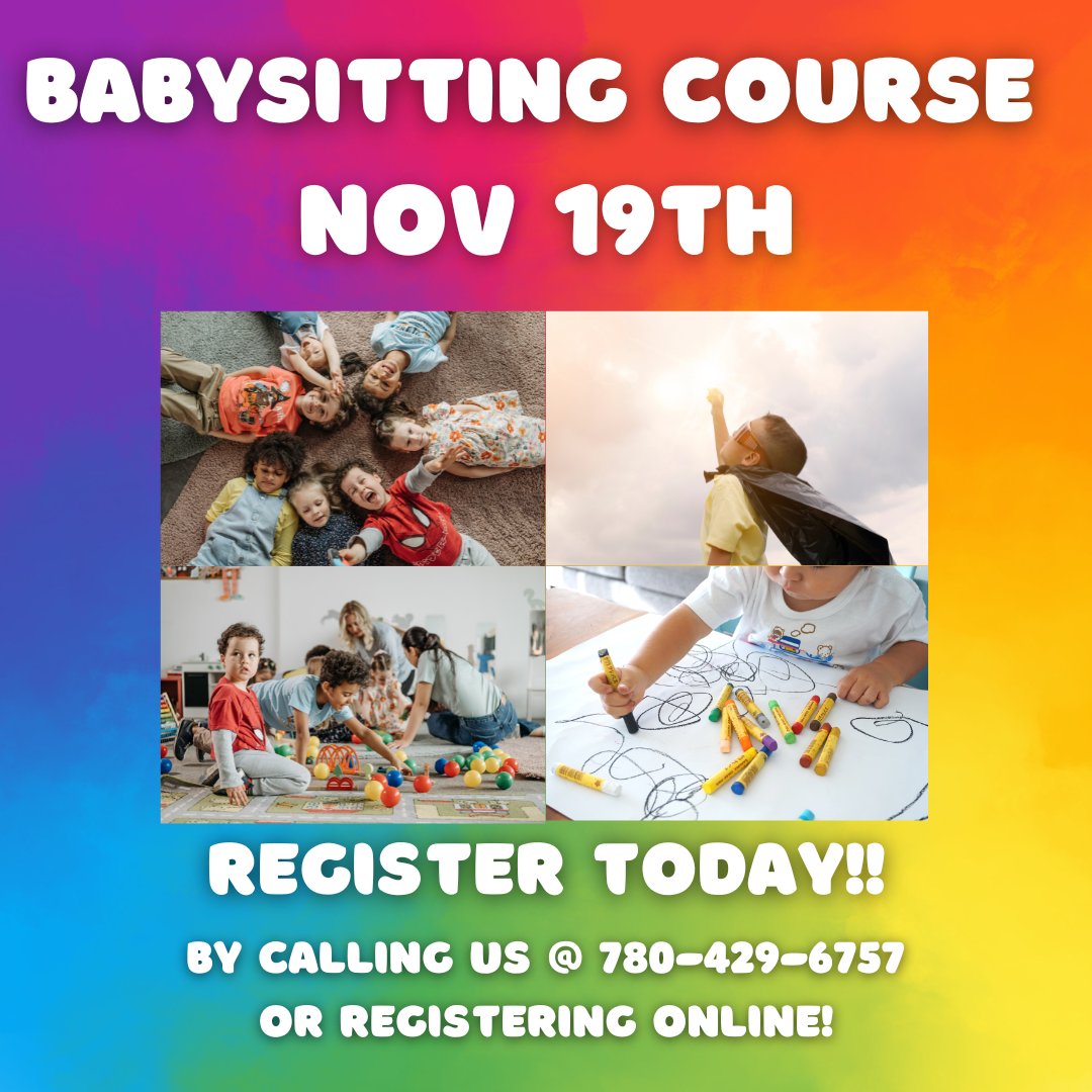 SCCPRFirstAid's tweet image. Do you: 
Enjoy spending time with children? 
Want to make money 💲💲💲 ? 

Register today to join our babysitting course this Sunday Nov 19th.

Register online - firstaidsafetytraining.ca/register/?rege… or give us a call at 780-429-6757 

 #babysitting #yeg  #earnmoney #Responsibility