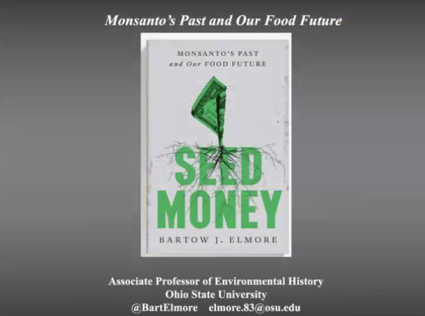 🙏Wonderful talk today @BartElmore @osuhistorydept, spreading the seeds of knowledge, shedding light on Monsanto's deep-rooted history in chemical compounds & its plans to solve world hunger & change the face of global agriculture by flooding it with engineered commodity crops.🌽