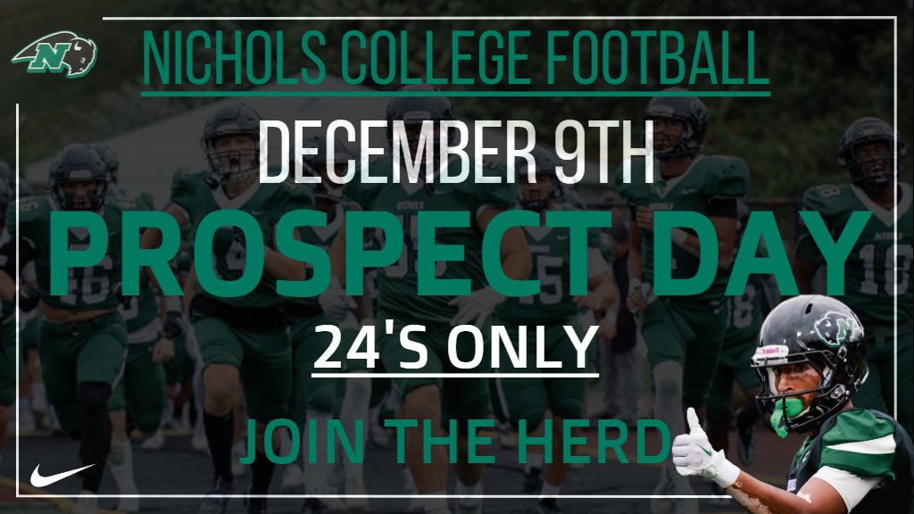 🚨HERD ALERT🚨 Mark your calendars 📆 December 9th Class of 2️⃣4️⃣ the day is about YOU Come see us here at Nichols College📍 Sign up here⬇️⬇️⬇️ slate.nichols.edu/register/?id=0… Come JOIN THE HERD 🦬🦬🦬 🏈🏈🏈