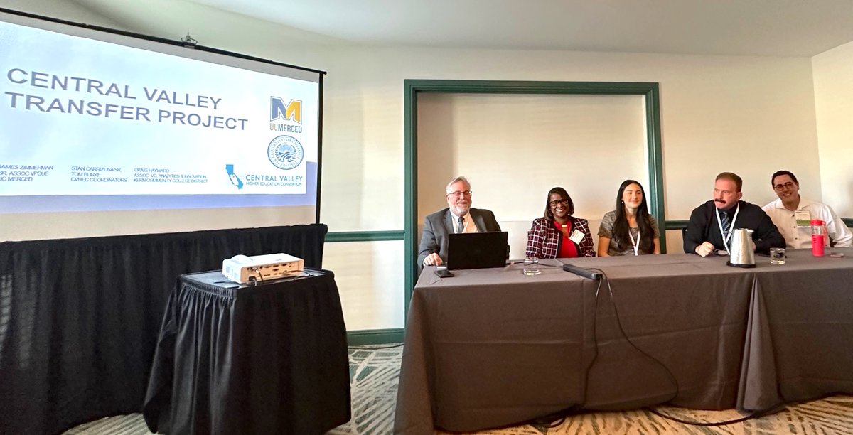 CVHEC_'s tweet photo. Our  #TransferProject team presents #PathwaysProgramMapper at @ccleague convention today with Stan Carrizosa, James Zimmerman @ucmerced, Tom Burke @KernCCD. Student testimonial: Araceli Tilley #transfer success story. Jennifer Johnson @FoundationCCC. Bkgd: https://t.co/6eavadjcJ6 https://t.co/TcR0HomGRS