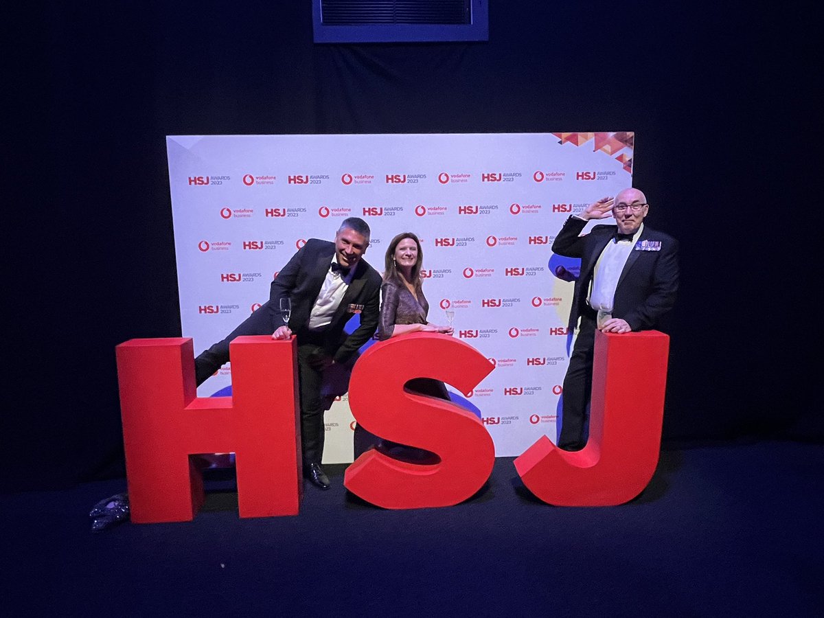CareafterCombat's tweet photo. Great to be at the #hsj2023 @hsj_2023 awards. From the Happy Shiny Joint award winners (hopefully!!). We are Veteran Care Through Custody, table 46. Good luck everyone!!😊 https://t.co/Fa4cLadGPt