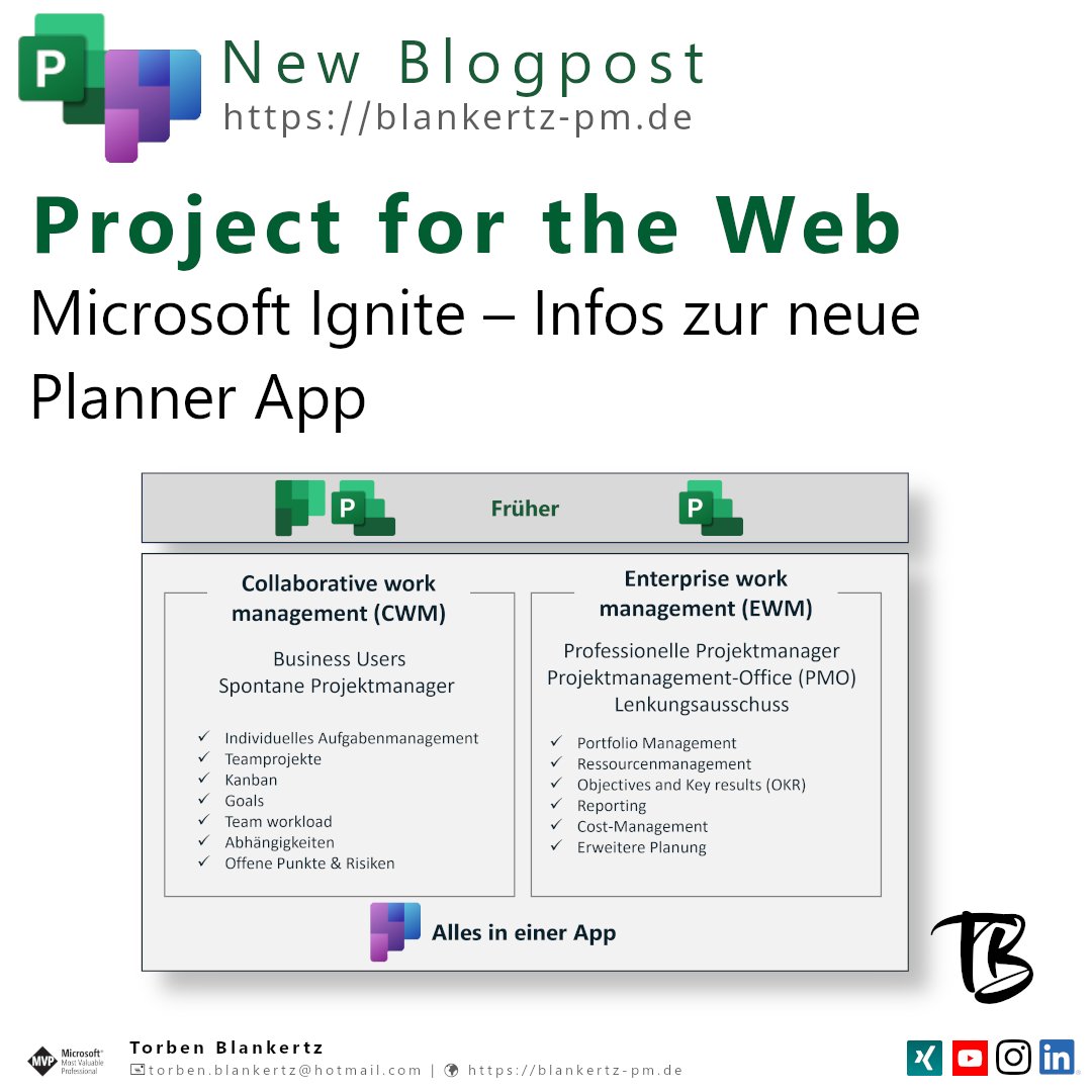 TorBla's tweet photo. Auf der Ignite 2023 kam die Info, dass ein neuer Planner auf den Markt kommen wird. In der neuen App sollen Microsoft ToDo, Microsoft Planner und Microsoft @project for the Web zusammengeführt werden. Alle Infos gibts auf meinem Blog #projectonline https://t.co/yrSTF67Bt7 https://t.co/99O8J896wS
