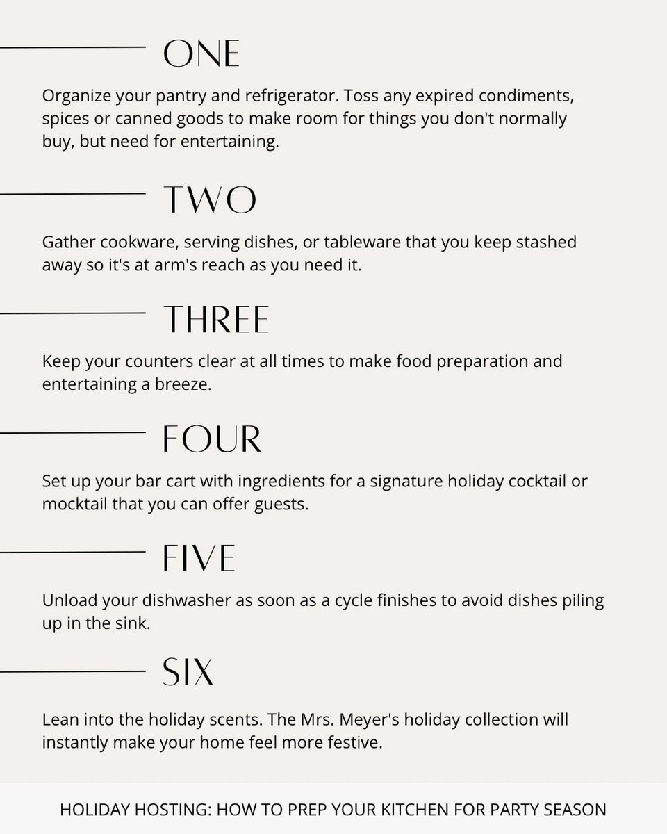TheFloodsRE's tweet image. Here’s what we do to keep kitchen chaos at bay…

And remember: these are all tips meant to help you, but be sure to give yourself some grace if everything isn’t perfect! No one expects your home to look like a holiday display Williams-Sonoma (ours sure doesn’t!).

#hostesstips