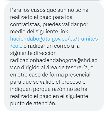 athena013g's tweet photo. @HaciendaBogota @personeria esta es la respuesta de ustedes, no dan solución ni explicación, por mensaje interno https://t.co/FjHQikZ2pS