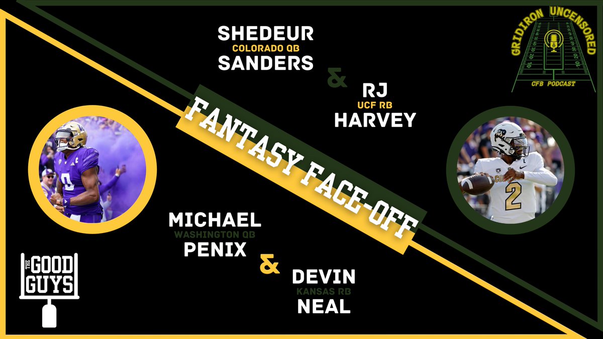 TheGoodGuysCFB's tweet photo. #FANTASYFACEOFF is BACK.
It has been a blast running this with the guys @KicknitWTheGrid!
With the series tied 2-2, this will be the FINAL Face-Off of the 2023 regular season! But, we will be back for the CFP 🏈👀
Remember, underdogs only. Who has the best duo? https://t.co/nzYvCxZjQr