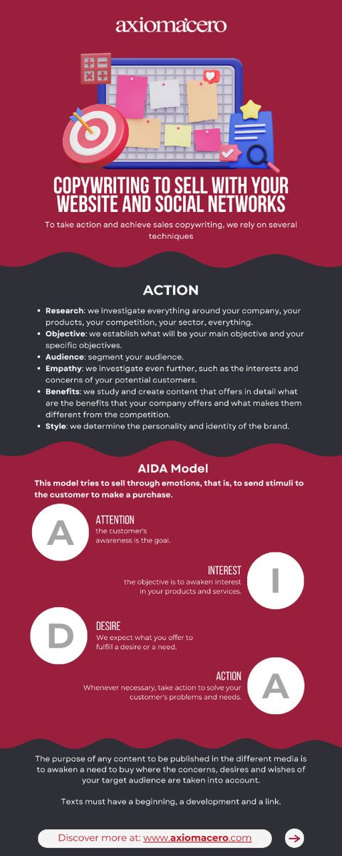 AxiomaCero's tweet image. Your website and social networks are your digital storefront, and words are your most powerful allies. Learning to write strategically is the secret to capturing hearts and turning clicks into sales. 💻🛒

#Copywriting #Copywriting #ConvertWithWords #WebGrowth #AdvertisingAgency