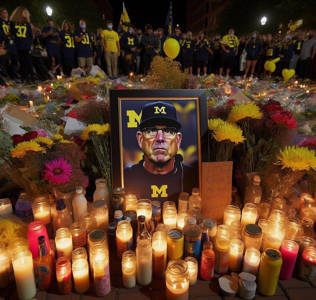 barstoolsports's tweet photo. accurate depiction of what Ann Arbor, Michigan will look like tonight

(he’s not dead he’s just suspended the next 2 games for cheating) https://t.co/6ObJjNZjxA