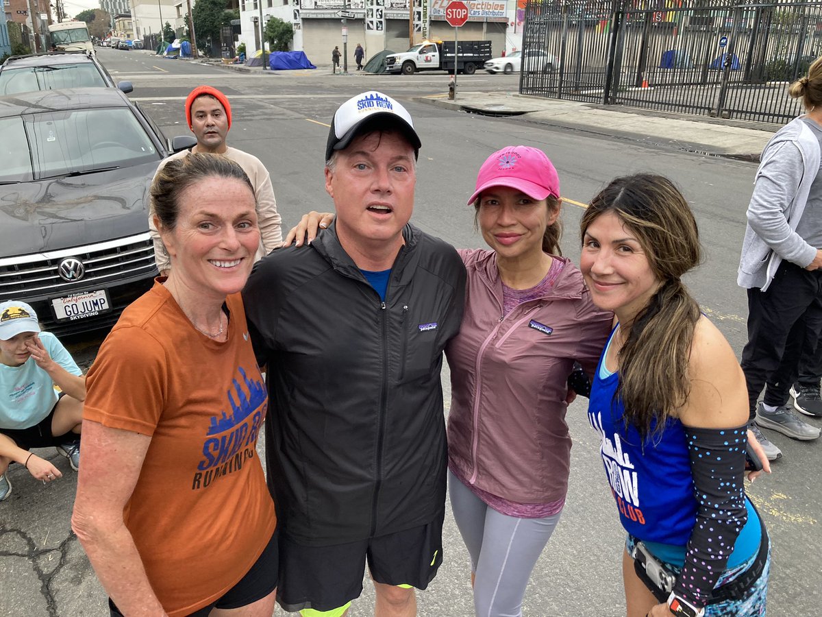 Skidrowrunclub's tweet photo. No rain! Great run this morning with a couple new runners and a film crew from Germany. Those of us running the @RunRevel Big Bear Marathon took it easy (save those legs!). You should run with us! DM for details. #skidrowrunningclub https://t.co/x9gd5HvMNQ