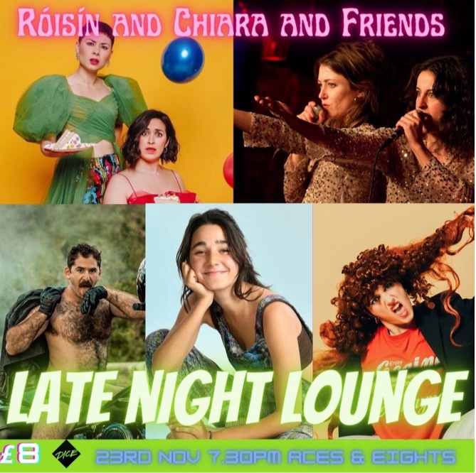 Our #latenightlounge is back @Aces_Bar next Thursday 23rd at 7:30pm! Amazingly saucy line up including @lararicote @JoshGlanc @EggComedy & #alicecockayne! Book tickets on @dicefm now!