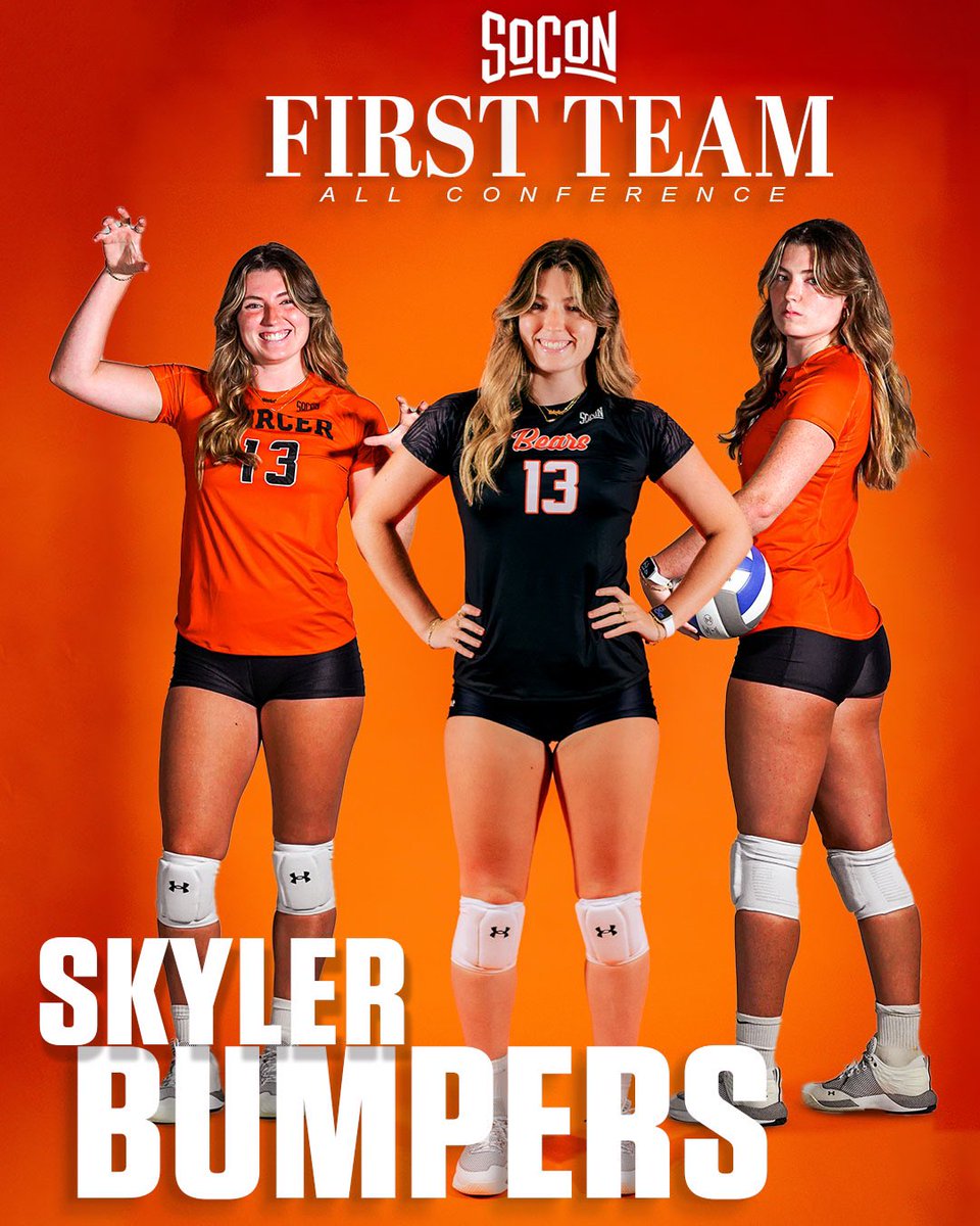 MercerBearsVB's tweet photo. Introducing your All-Conference Team members: Kylee Quigley and Skyler Bumpers-First Team, and Ali Waldon-All-Freshman 👑 

#RoarTogether | #BearNation https://t.co/k1J6ReMsUZ