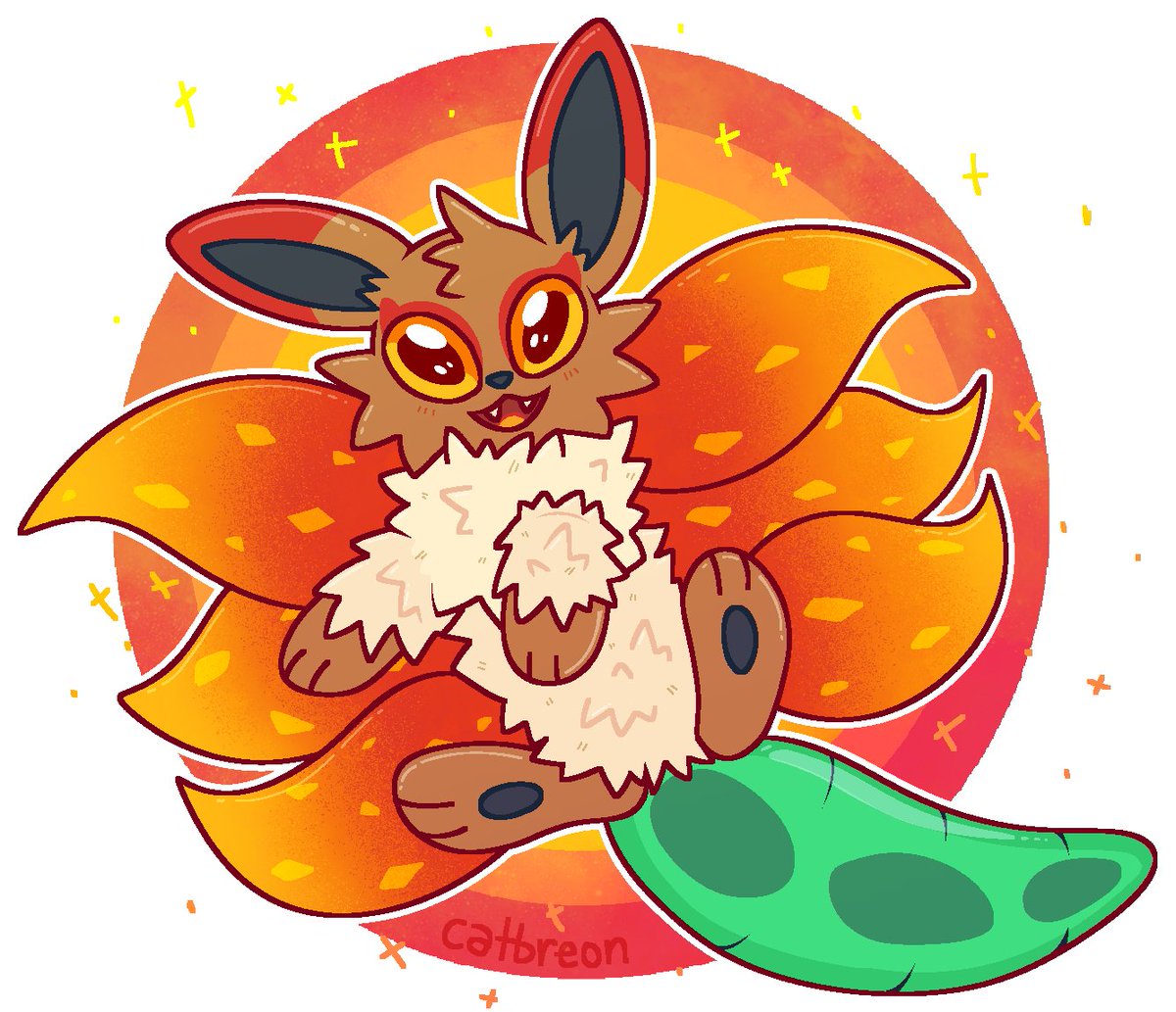 Catbreon's tweet photo. @Kitchiki I'm Emmett aka Catbreon! I pretty much exclusively draw pokemon, and I design/sell pokemon fusion ocs. You can find my work at https://t.co/39dr6cInKZ and https://t.co/Ulfl46tXIU ^-^ Here are a few of my favorite art/designs from this year! https://t.co/9X5RFiBa7n