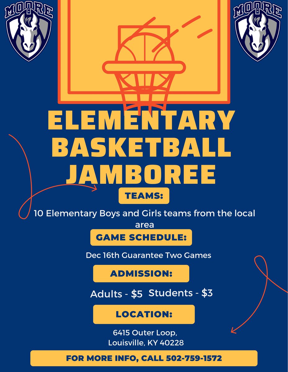 Lady Mustangs Basketball 🏀 Team will be hosting our 1st ever Elementary Basketball Jamboree!! Girls and boys teams are welcomed!! Contact us for more info! free Entry NO FEE!! #KnowMoore @CoachHoke32